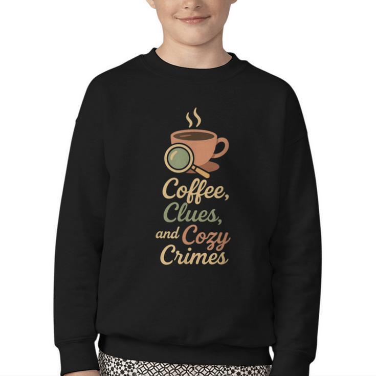Cozy Crime Club Mystery Reader Bookish Sleuth Youth Crewneck Sweatshirt