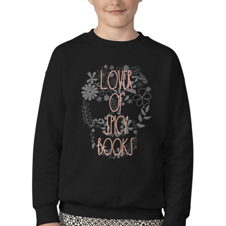 Dark Romance Book Lover Women Read Spicy Books Skeleton Dibs Youth Crewneck Sweatshirt