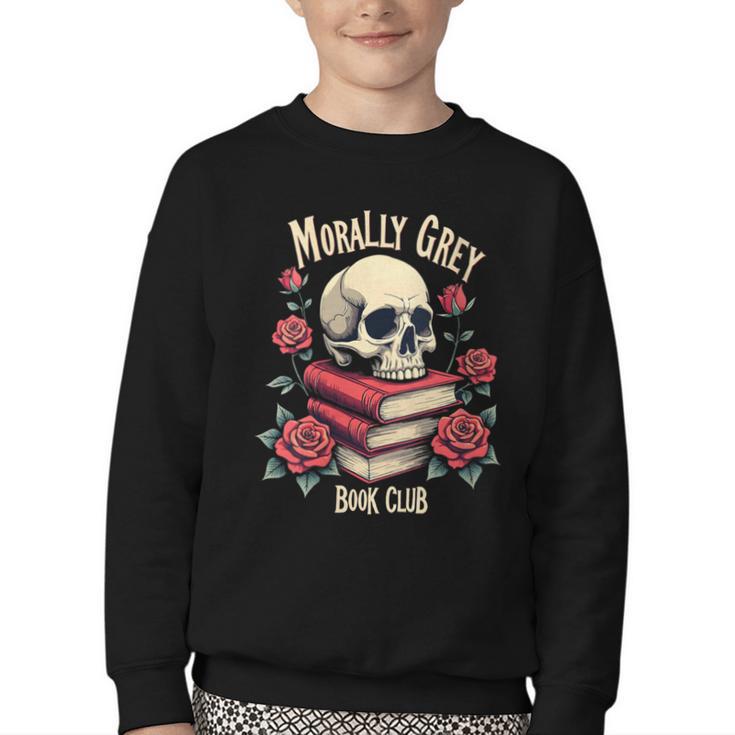 Dark Romance Romantasy Smutty Book Lover Morally Grey Merch Youth Crewneck Sweatshirt