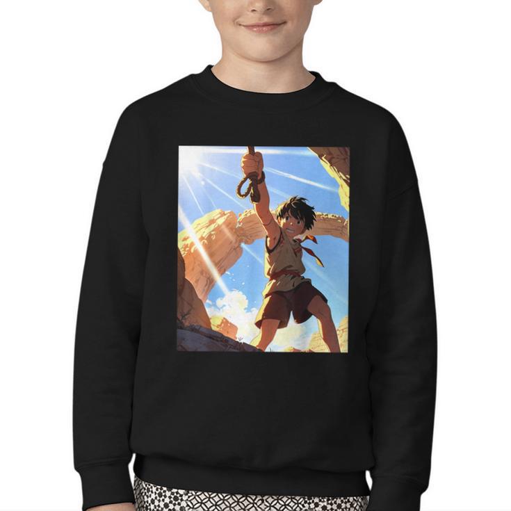 David And Goliath Bible Book Samuel King David Anime Manga Youth Crewneck Sweatshirt
