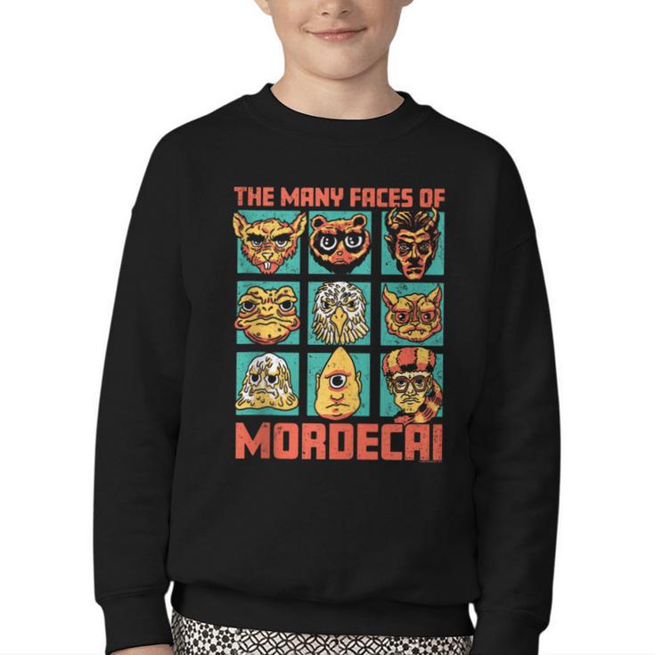 DCC Many Faces Of Mordecai Grid Gamer Series Book Youth Crewneck Sweatshirt