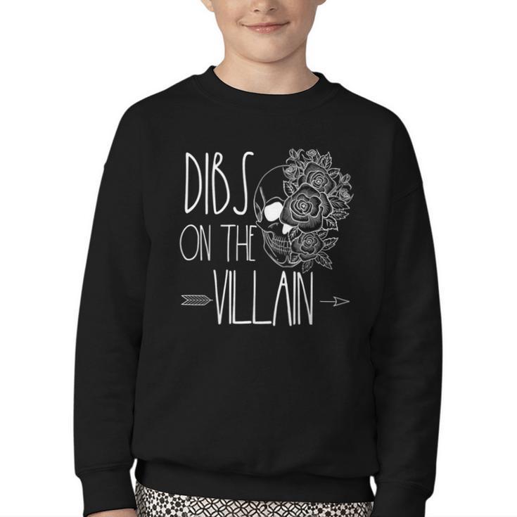 Dibs On The Villain Spicy Books Women Smutty Merch Romantasy Youth Crewneck Sweatshirt