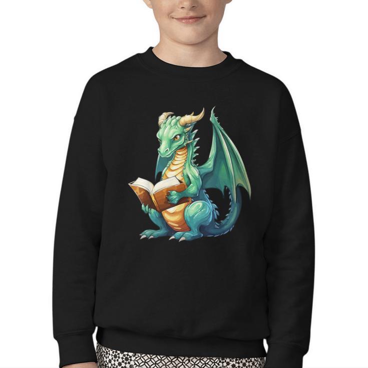 Dragon With Book Youth Crewneck Sweatshirt