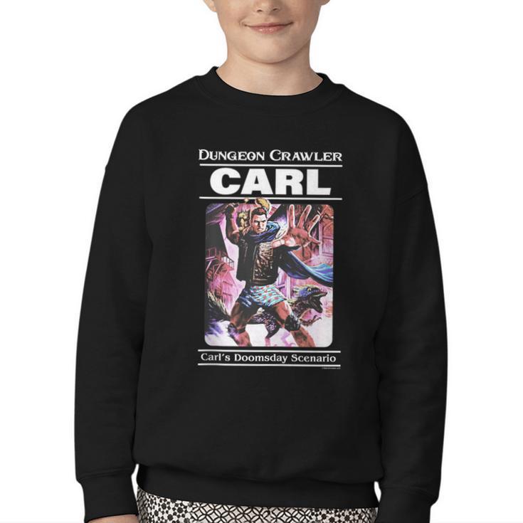 Dungeon Crawler Carl Vintage Paperback Illustration Book Youth Crewneck Sweatshirt