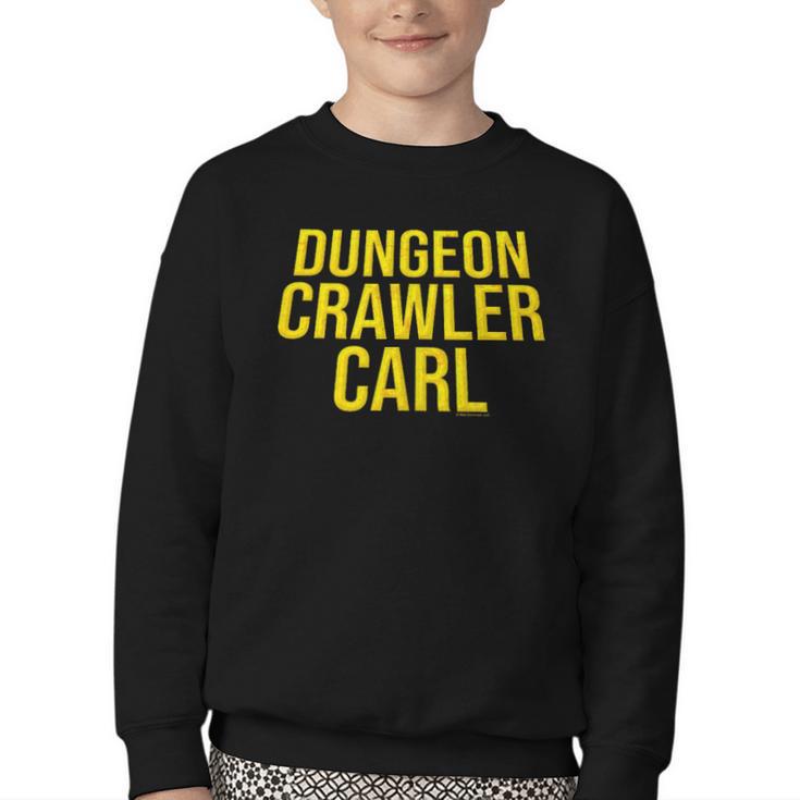 Dungeon Crawler Carl Yellow Text Logo LitRPG Series Book Youth Crewneck Sweatshirt