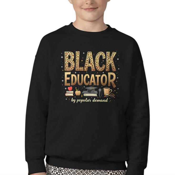 Educator By Popular Demand African American Book Lover Youth Crewneck Sweatshirt