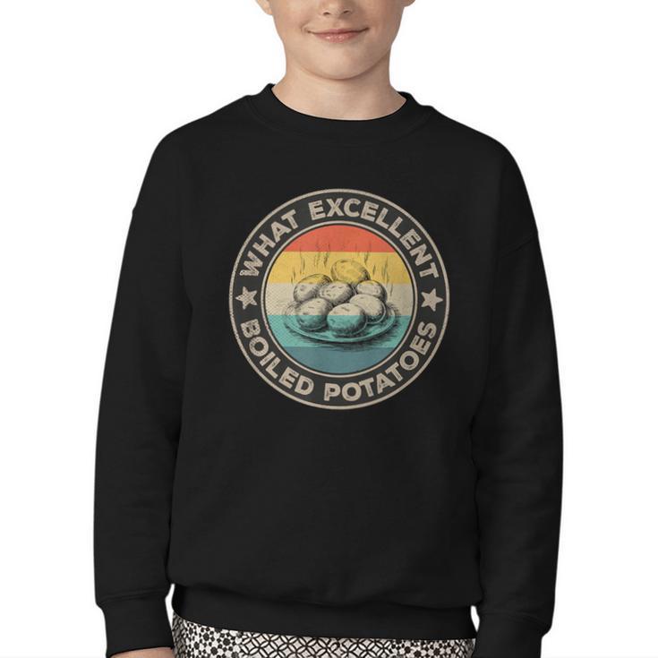 What Excellent Boiled Potatoes Retro Book Vintage Literature Youth Crewneck Sweatshirt