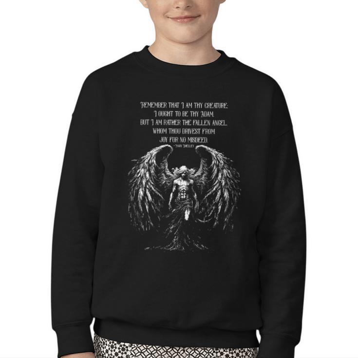 Frankenstein Quote Mary Shelley's Book For Men And Women Youth Crewneck Sweatshirt