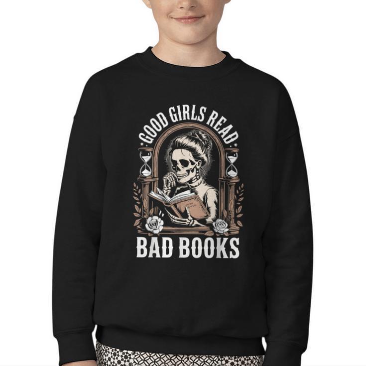 Good Girls Read Bad Books Youth Crewneck Sweatshirt