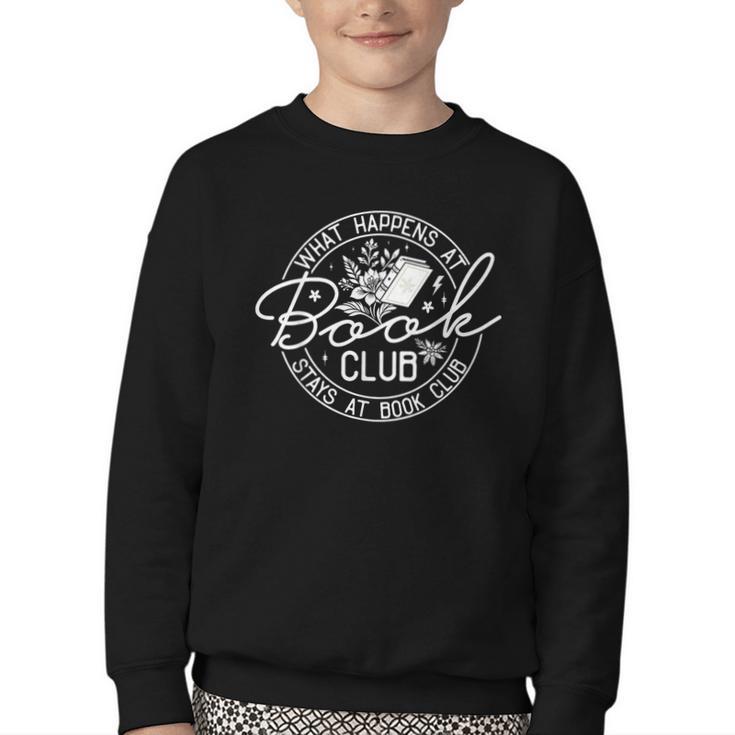 What Happens At Book Club Stays At Book Club Youth Crewneck Sweatshirt