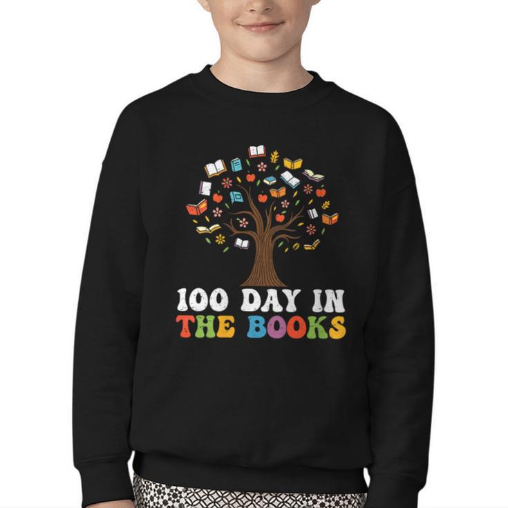 Happy 100 Days In The Books Reading Celebration Graphic Tees Youth Crewneck Sweatshirt