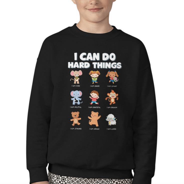 I Can Do Hard Things Children's Book Characters Youth Crewneck Sweatshirt