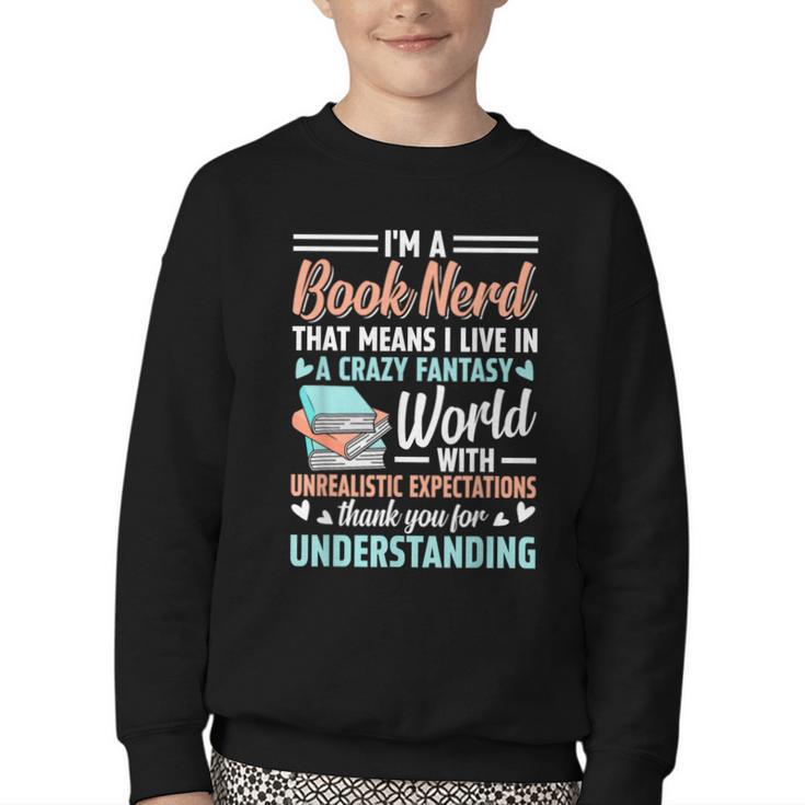 I'm a Book Nerd Bookworm Youth Crewneck Sweatshirt