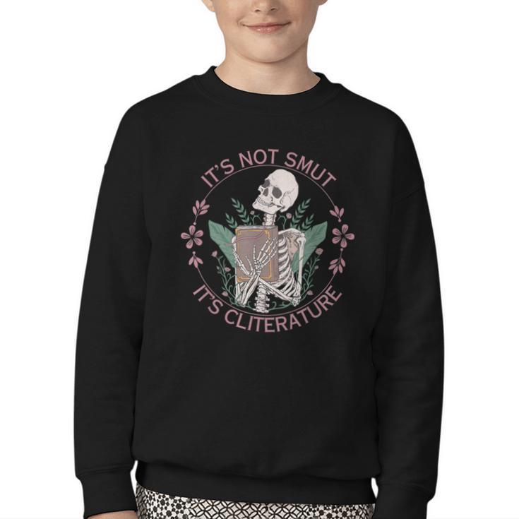 It's Not Smut It's Literature Dark Romance Smut Book Lover Youth Crewneck Sweatshirt