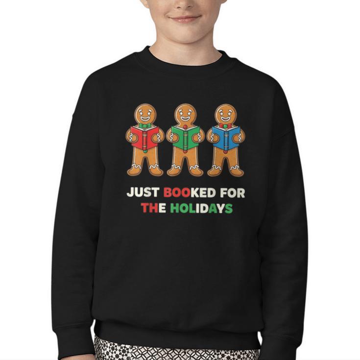 Just Booked For The Holidays Gingerbread Youth Crewneck Sweatshirt