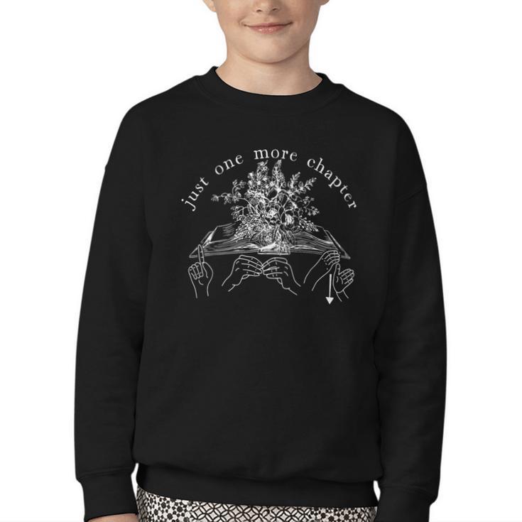 Just One More Chapter Deaf ASL Reading Book Librarian Youth Crewneck Sweatshirt