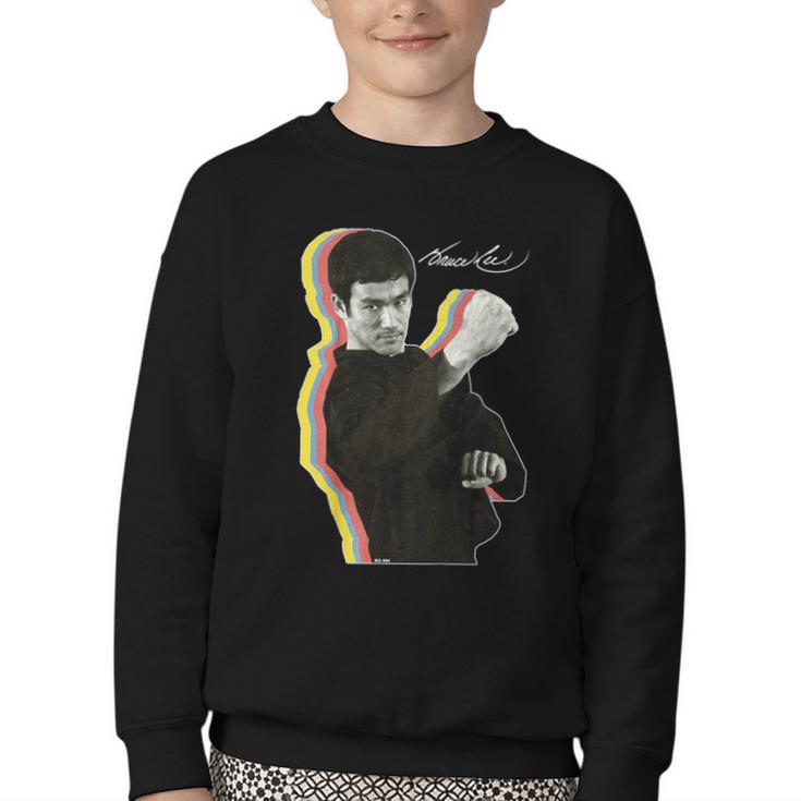 Kids Bruce Lee Photo From Fighting Method Book Kids Youth Crewneck Sweatshirt