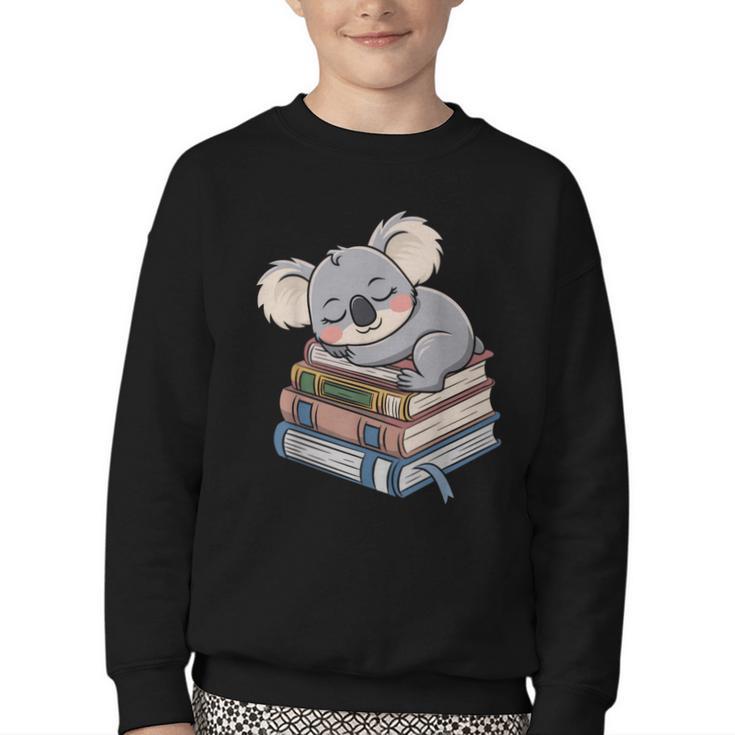 Koala Reading Book Pajama Sleep Youth Crewneck Sweatshirt