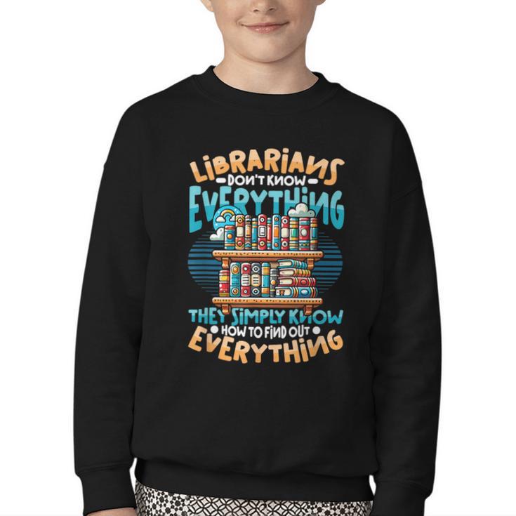 Librarian Book Lover Library Librarian Youth Crewneck Sweatshirt