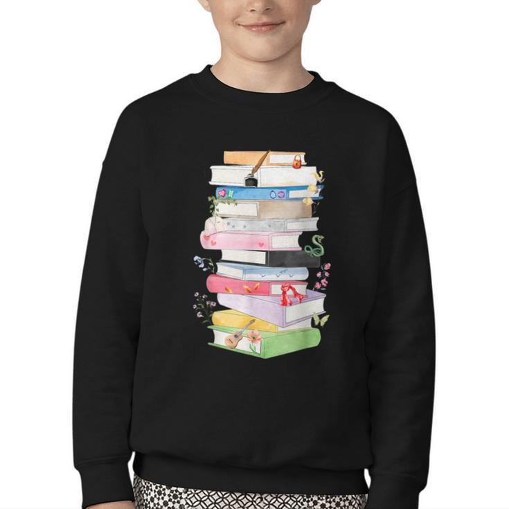 Life Of A Reader Book Lovers Book Nerds Bookworm Youth Crewneck Sweatshirt