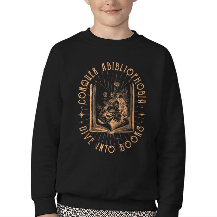 Literature Bookworm Abibliophobia Bookish Youth Crewneck Sweatshirt