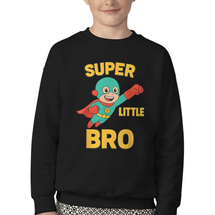 Little Cute Superhero Brother Comic Book Baby Bro Youth Crewneck Sweatshirt