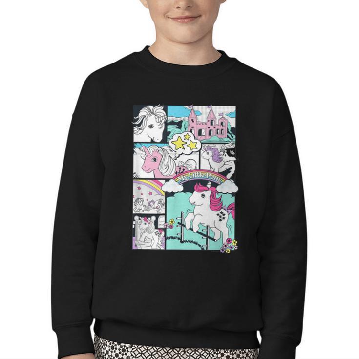 My Little Pony Classic Vintage Rainbow Castle Comic Book Youth Crewneck Sweatshirt