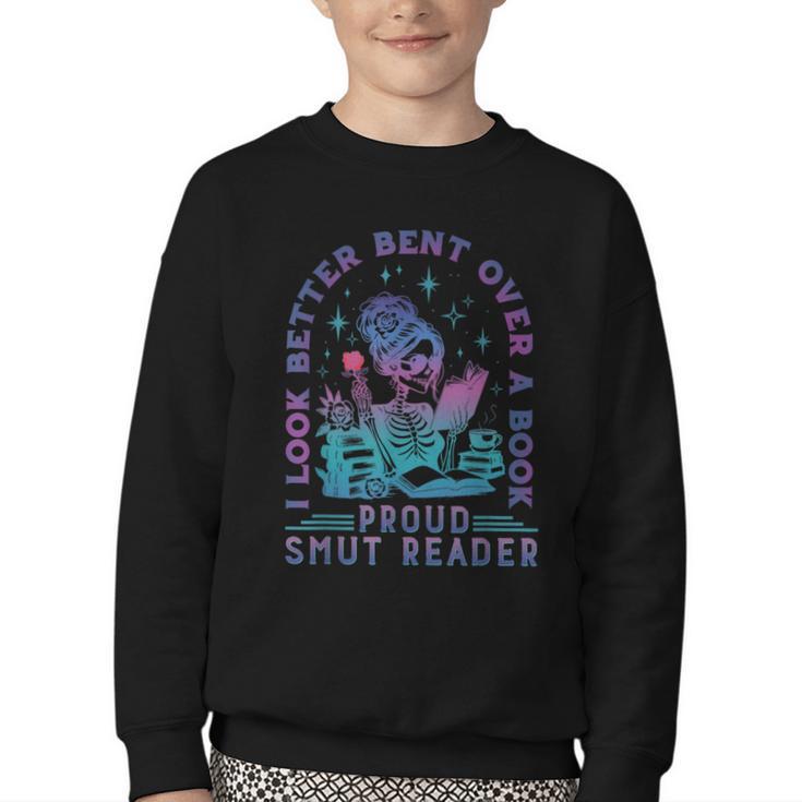I Look Better Bent Over A Book Smut Reader Bookish Youth Crewneck Sweatshirt
