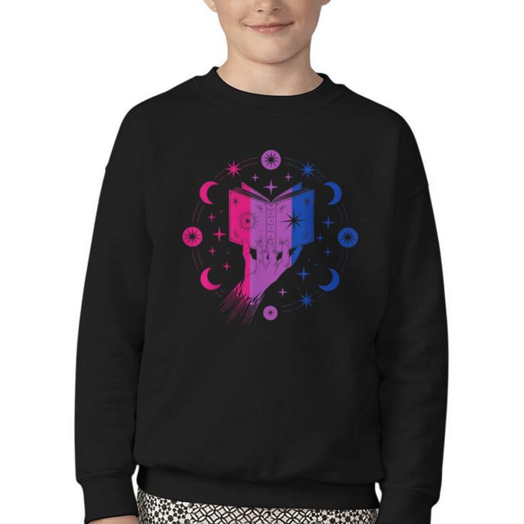 Magic Bi-Pride Book Of Cosmic Energy Youth Crewneck Sweatshirt