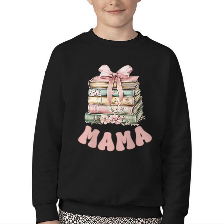 Mama Book First Chapter Birthday Family Matching Party Youth Crewneck Sweatshirt