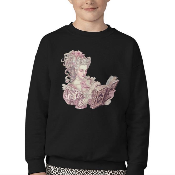 Marie Antoinette Reading A Book Youth Crewneck Sweatshirt