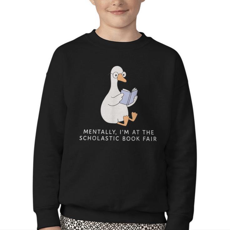 Mentally At The Scholastic Book Fair Retro Vintage Trendy Youth Crewneck Sweatshirt