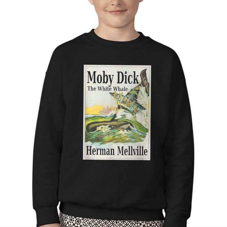 Moby Dick Book Cover Illustration Youth Crewneck Sweatshirt