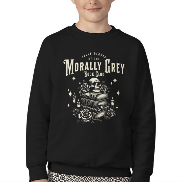 Morally Grey Book Club Reading Shirt Bookish Bookworm Youth Crewneck Sweatshirt