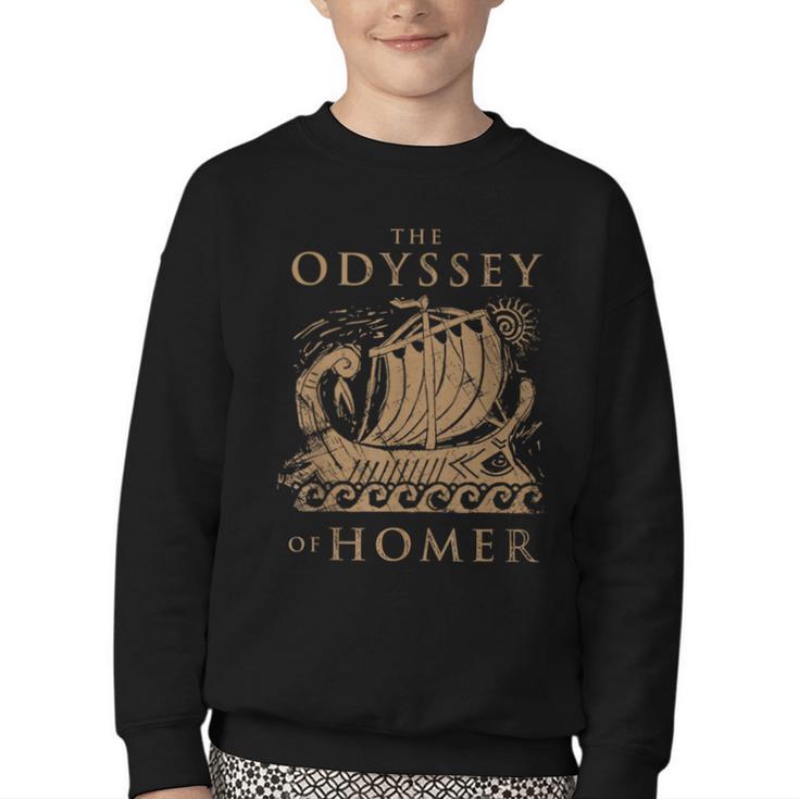 Odisea Soulz Iliad Odyssey Homer Ancient Greek History Book Odyssey Small Youth Crewneck Sweatshirt