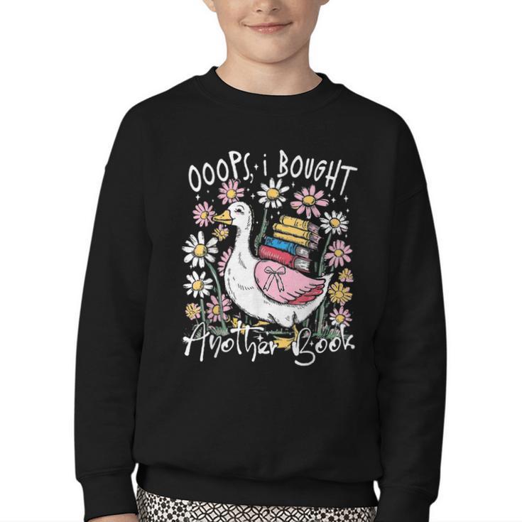 Oops I Bought Another Book Goose Bookish Youth Crewneck Sweatshirt