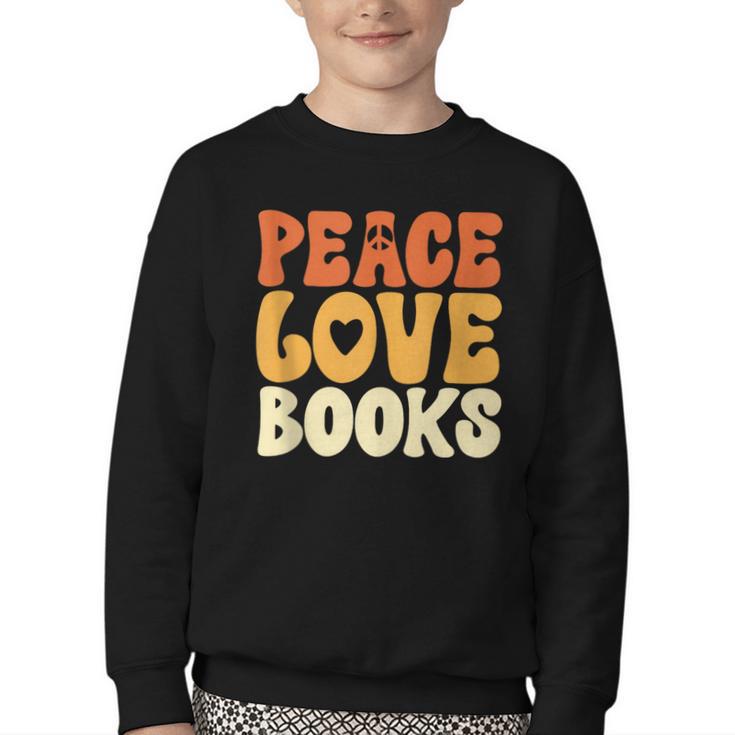 Peace Love Books Men Women Youth Crewneck Sweatshirt