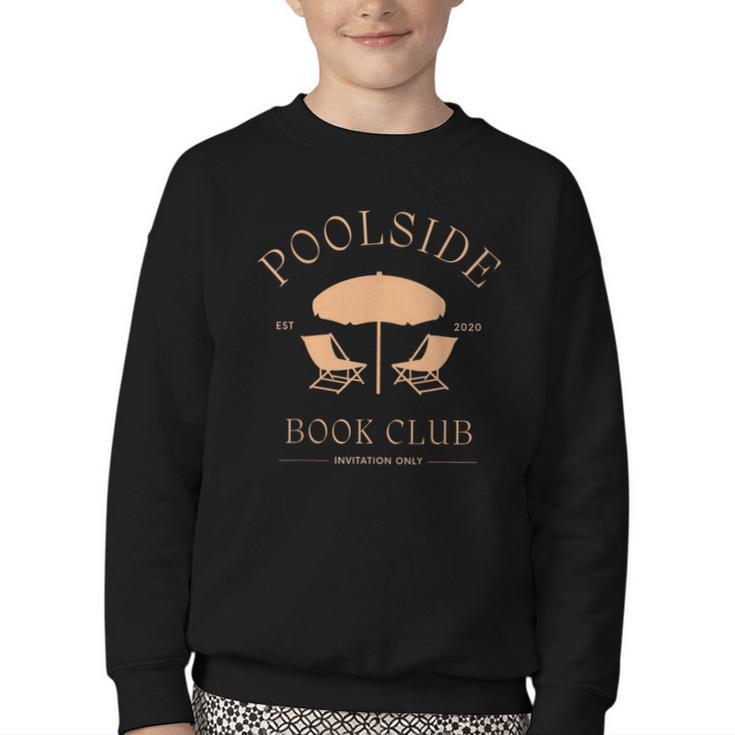 Poolside Book Club Summer Reading Book Lover Swimming Shirt For Men Women Youth Crewneck Sweatshirt