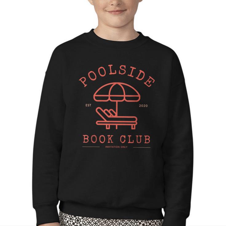 Poolside Book Club Summer Reading Book Lover Swimming Shirt Men Women Youth Crewneck Sweatshirt