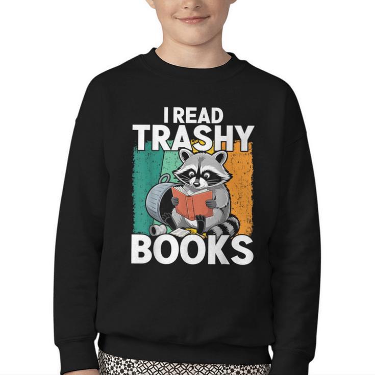Raccoon Smutty Book Lover Spicy Romance Novels Women's Youth Crewneck Sweatshirt