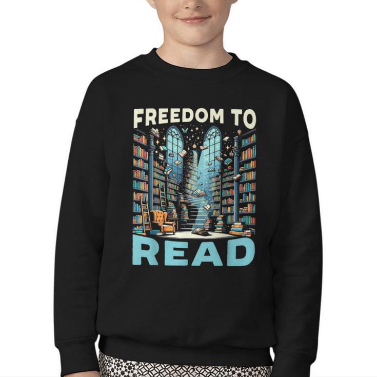 Read Banned Books Bookworm Book Lover Reading Literature Youth Crewneck Sweatshirt