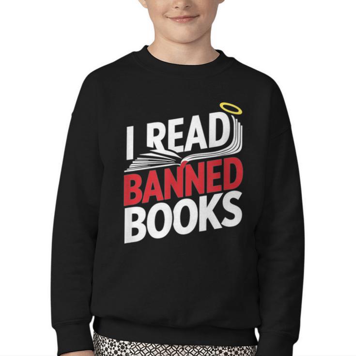 I Read Banned Books Defiant And Bold Youth Crewneck Sweatshirt