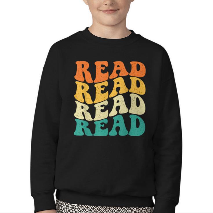Read Read Read Read Book Lover Reading Bookworm Reader Youth Crewneck Sweatshirt