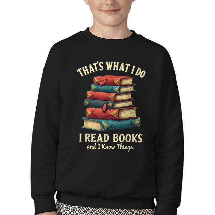 I Read Books Bookworm Halloween Youth Crewneck Sweatshirt