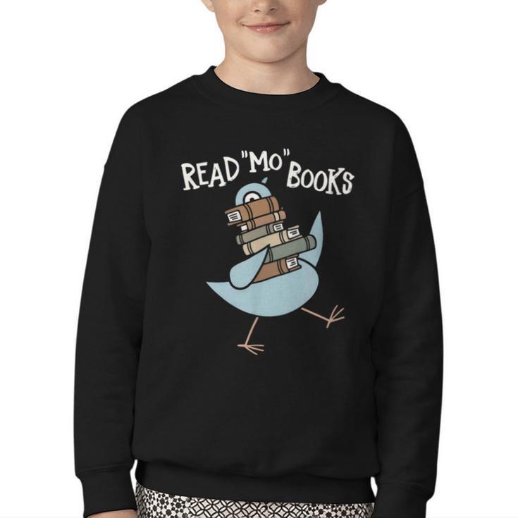 Read More Books Pigeon Book Lover Youth Crewneck Sweatshirt