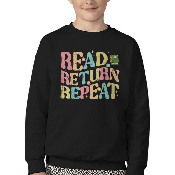 Read Return Repeat Read Reading Book Librarian Men Women Youth Crewneck Sweatshirt