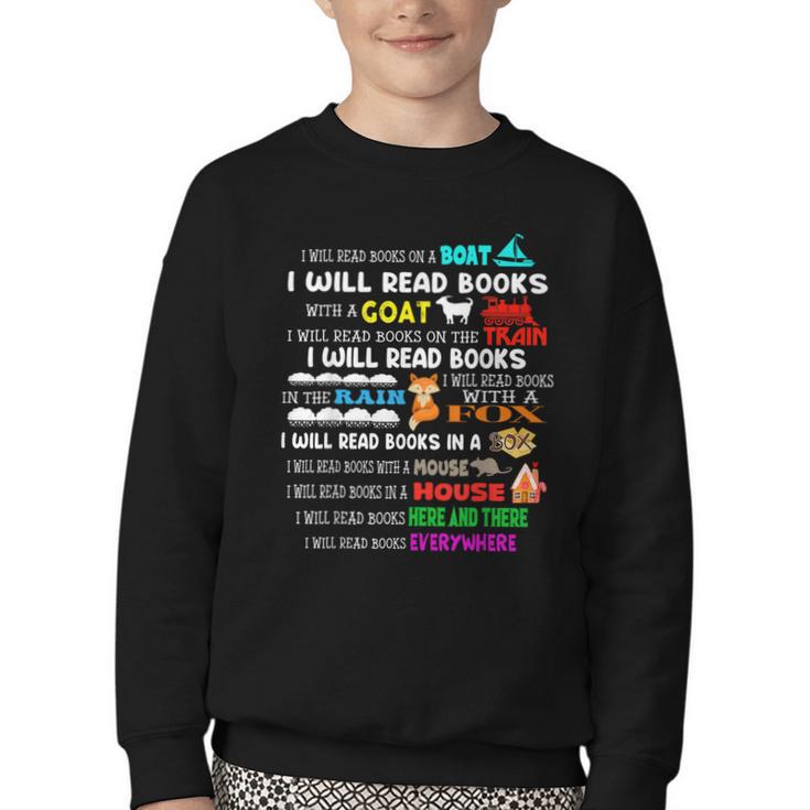 Read My Shirt Day For Kids Boy Girls i Will Read Book Youth Crewneck Sweatshirt