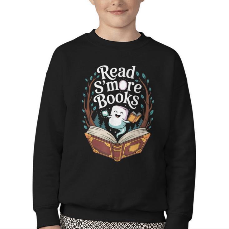 Read S'More Books Camping Outdoors Travel Campfire Youth Crewneck Sweatshirt