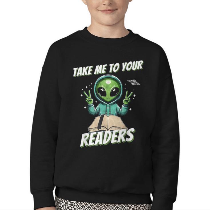 Take Me To Your Readers Across America Read More Books Youth Crewneck Sweatshirt