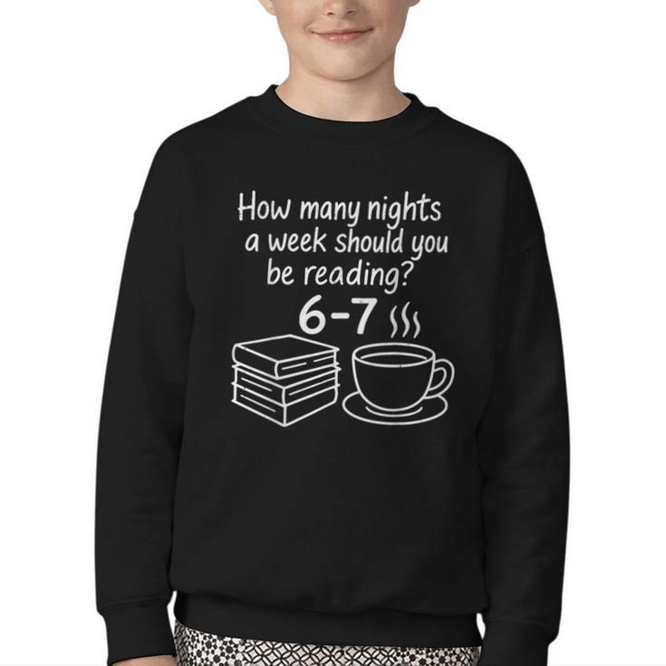 Reading 67 Six Seven English Teacher Book Lover Librarian Youth Crewneck Sweatshirt